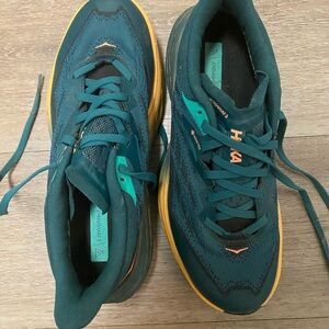 Hoka Teal and Orange Running Shoes